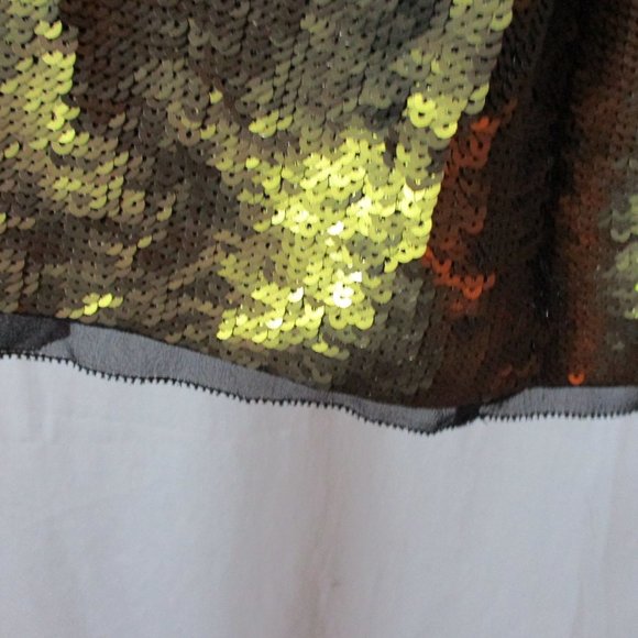 PROENZA SCHOULER Gold Sequin Pleated Mini Skirt Black 6 Glam Party Runway - Picture 4 of 5